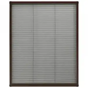 vidaXL Mosquitera plisada para ventanas aluminio marrón 80x100 cm