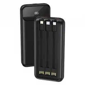 Cool Power Bank 10.000 mAh Carga Rápida 22.5W 3 Cables Negro