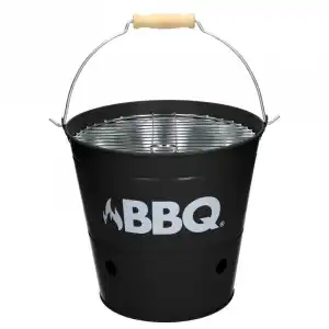 Ecd Germany Cubo De Parrilla De Carbón Ø25cm Negro Mate