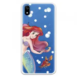 Funda Oficial Disney Sirenita Y Sebastián Transparente Para Xiaomi Redmi 7a - La Sirenita