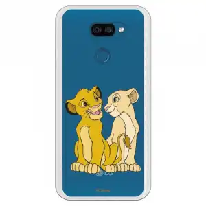 Funda Para Lg K40s Oficial De Disney Simba Y Nala Silueta - El Rey León
