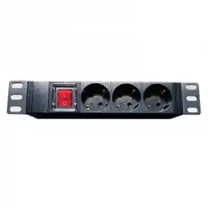 Powergreen PDU Tipo Regleta 10" 3 Tomas 2m Negro