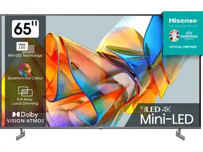 TV Mini LED 65'' - Hisense 65U6KQ Smart UHD 4K, Quantum Dot Colour, Full Array Local Dimming, Dolby Vision & Atmos, AirPlay, Hi-View Engine