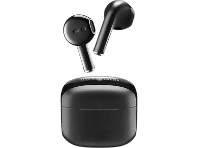 Auriculares True Wireless - Music Sound BTMSTWSSWAGK, De cápsula, Bluetooth, Autonomía de hasta 20 h, Negro