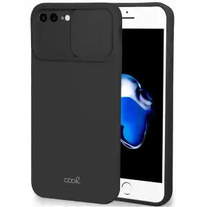 Cool Funda con Protección de Cámara Negro para iPhone 7 Plus / iPhone 8 Plus