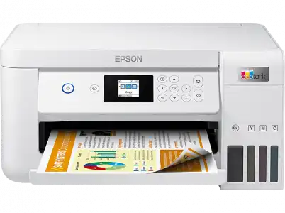 Impresora multifunción - Epson EcoTank ET-2856, Inyección tinta, 10.5 ppm B/N, 5 Color, 100 hojas, Blanco