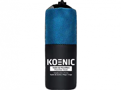 Toalla - Koenic Microfibra, 152x76 cm, Poliéster y nylon, Súper absorción, Azul