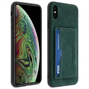 Avizar Funda Trasera de Silicona/Piel Sintética Azul Efecto Vintage para Apple iPhone XS Max