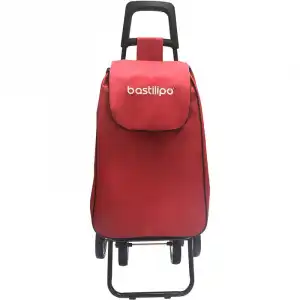Bastilipo - Bastilipo - Alex Rojo Bermellón - Carro De La Compra 4 Ruedas Plegable Con Capacidad De 37 Litros