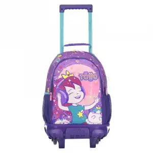 Mochila Escolar Totto Mediana Ruedas Lena Morado
