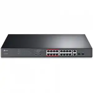 TP-Link TL-SL1218MP Switch 16 Puertos PoE+ + 2 Puertos Gigabit + 2 Puertos SFP Gigabit