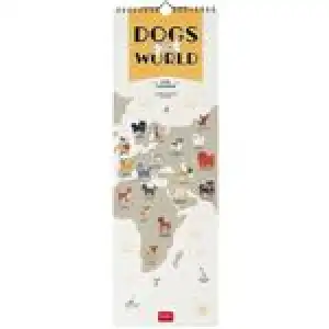 Calendario fotográfico de pared 2024 Legami 16x49 mes visto Dogs of the World inglés