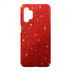 Carcasa Galaxy A13 4G Capa De Purpurina Extraíble Silicona Semi Rígida Roja