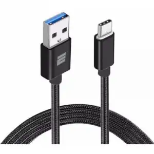 Eightt ECT-3B Cable Nylon Trenzado USB 3.2 a USB-C 1m Black