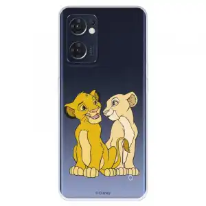 Funda Para Oppo Find X5 Lite Oficial De Disney Simba Y Nala Silueta El Rey León