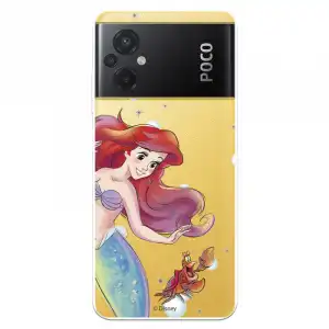 Funda Para Xiaomi Poco M5 Oficial De Disney Ariel Y Sebastián Burbujas - La Sirenita