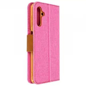 Funda Samsung Galaxy A13 5g Y A04s Tarjetero Tejido Soporte Rosa