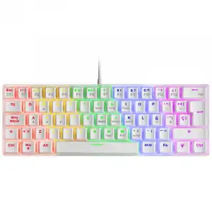 Mars Gaming MK60 Teclado Mecánico Blanco FRGB Switch Marrón Layout Español