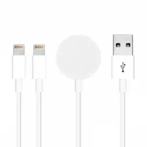 Nueboo Cable USB + 2x 8 Pin con Cargador para Apple Watch