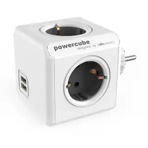 PowerCube Original USB 4 Tomas + 2 USB Gris