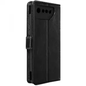 Funda Para Asus Rog Phone 7 Cuero Auténtico Tarjetero Soporte Vídeo Negro