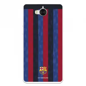 Funda Para Huawei Y6 2017 Del Fc Barcelona Fondo Rayas Verticales - Licencia Oficial Fc Barcelona