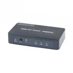 Kimex Switch 3x Entradas-1x Salida HDMI2.0 HDCP2.2 4K 60Hz