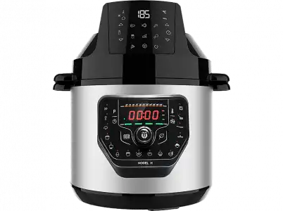Robot de cocina - Cecotec GM H Fry, 1000 W, 6 L, 27 modos, 11 temperaturas, 5 presiones, Programable 24 horas, Incluye cabezal aire caliente, Negro