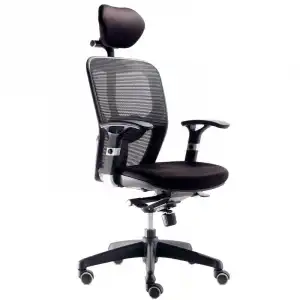 Silla Ergonómica Boston Negra Con Cabezal