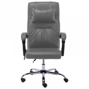 VidaXL Silla de Oficina de Masaje Cuero Sintético Gris Antracita