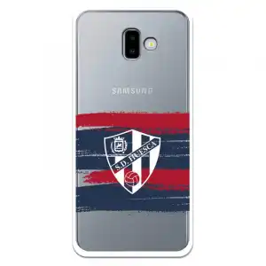 Funda Para Samsung Galaxy J6 Plus Del Huesca Rayas Transparente - Licencia Oficial Sd Huesca
