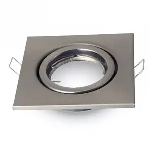 V-Tac Soporte Cuadrado Empotrable para Bombillas GU10 82x22mm Niquel