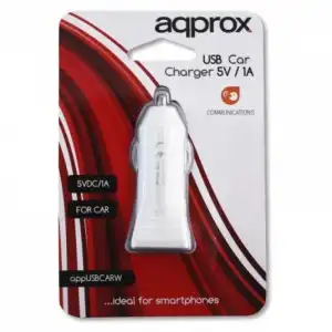 Approx Cargador de Coche USB Blanco