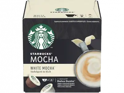 Cápsulas monodosis - Dolce Gusto Starbucks White Moccha, 100% arábica, Chocolate blanco, 6+6 cápsulas