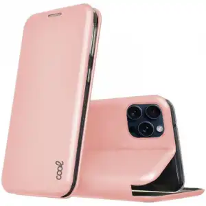Cool Funda Flip Cover Elegance Oro Rosa para iPhone 15 Pro