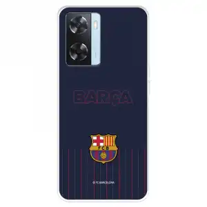 Funda Para Oppo A57s Del Fc Barcelona Barsa Fondo Azul - Licencia Oficial Fc Barcelona