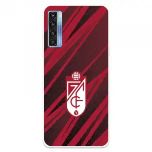 Funda Para Tcl 20l Del Granada Cf Escudo - Líneas Rojas Y Negras - Licencia Oficial Granada Cf