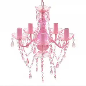 VidaXL Lámpara de Araña 5xE14 Rosa