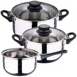 Well Home Batería de Cocina 5 Piezas Acero Inoxidable