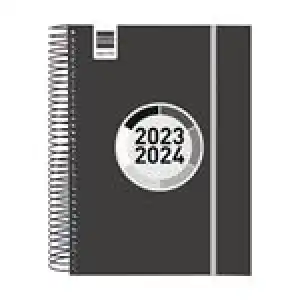 Agenda escolar 2023/2024 Finocam Espir Label E10 día por página Negro catalán