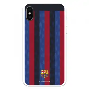 Funda Para Iphone X Del Fc Barcelona Fondo Rayas Verticales - Licencia Oficial Fc Barcelona