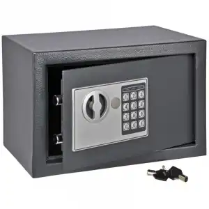 HI Caja Fuerte con Cierre Eléctrico 31x20x20 cm Gris