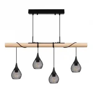Iluzzia Lámpara Colgante De Madera Y Metal Monah Iluzzia Blanco