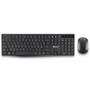 NGS Allure Pack Teclado + Ratón 1200 DPI Inalámbricos Negro