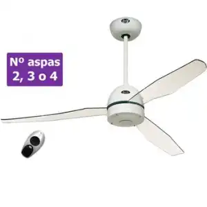 Ventilador De Techo Casafan 9413251 Libelle 132cm Acrílico Transparente / Blanco