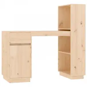 Vidaxl Escritorio De Madera Maciza De Pino 110x53x117 Cm