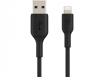 Cable USB - Belkin CAA004BT1MBK, USB-A a Lightning, 1m, Negro