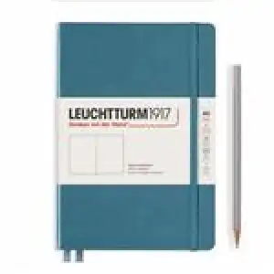 Cuaderno A5 Leuchtturm 1917 Stone blue pautado tapa blanda