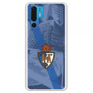 Funda Oficial Escudo S.d. Ponferradina Banda Diagonal Azul Fondo Escudero Para Huawei P30 Pro