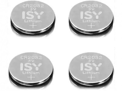 Pilas - ISY IBA 2032 CR2032, 3V, Litio, 4-pack de pilas botón
